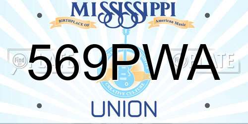 569PWA Mississippi License Plate