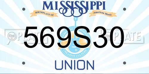 569S30 Mississippi License Plate