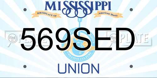 569SED Mississippi License Plate