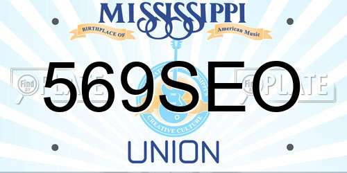 569SEO Mississippi License Plate
