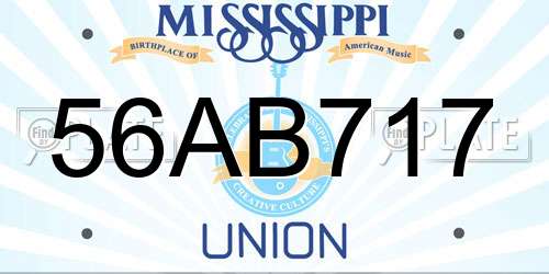56AB717 Mississippi License Plate