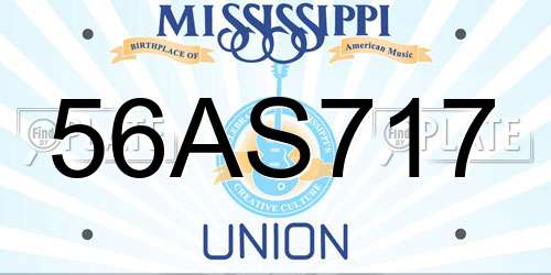 56AS717 Mississippi License Plate