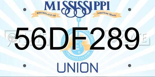 56DF289 Mississippi License Plate