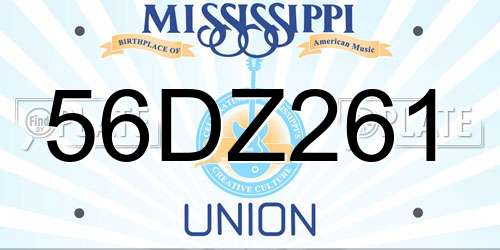 56DZ261 Mississippi License Plate