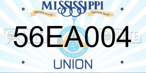 56EA004 Mississippi License Plate