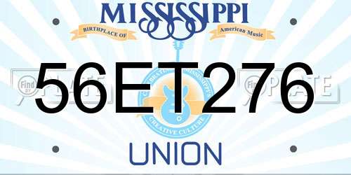 56ET276 Mississippi License Plate