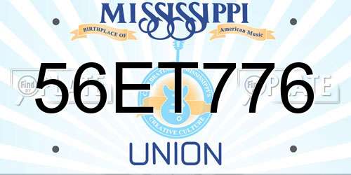 56ET776 Mississippi License Plate