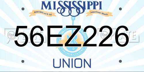 56EZ226 Mississippi License Plate