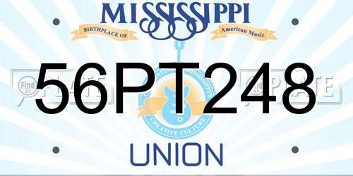 56PT248 Mississippi License Plate