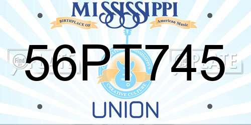 56PT745 Mississippi License Plate