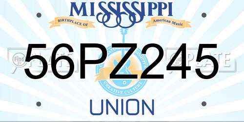 56PZ245 Mississippi License Plate