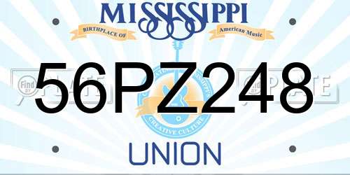 56PZ248 Mississippi License Plate