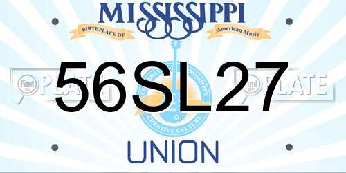 56SL27 Mississippi License Plate