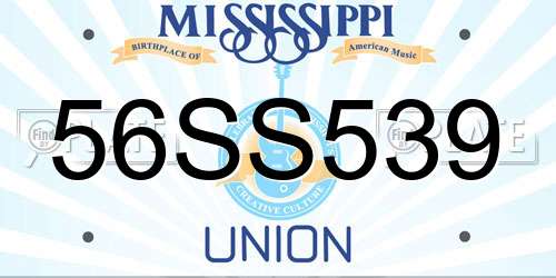 56SS539 Mississippi License Plate