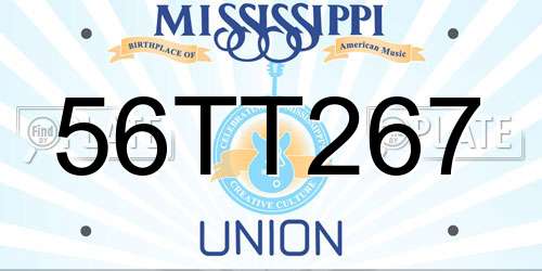56TT267 Mississippi License Plate