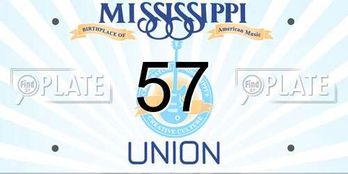 57 Mississippi License Plate