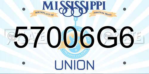 57006G6 Mississippi License Plate