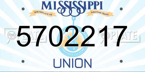 5702217 Mississippi License Plate
