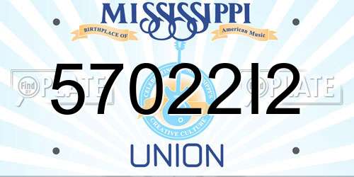 57022I2 Mississippi License Plate