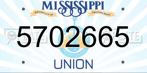 5702665 Mississippi License Plate