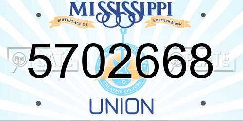 5702668 Mississippi License Plate