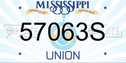 57063S Mississippi License Plate