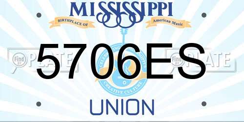5706ES Mississippi License Plate