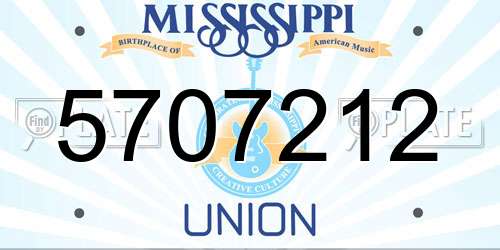 5707212 Mississippi License Plate