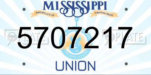 5707217 Mississippi License Plate
