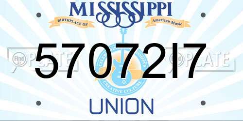 57072I7 Mississippi License Plate