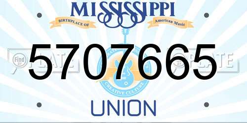 5707665 Mississippi License Plate
