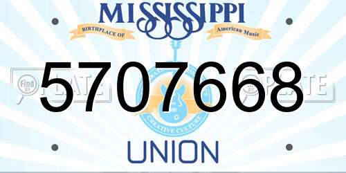 5707668 Mississippi License Plate