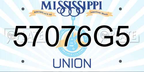 57076G5 Mississippi License Plate