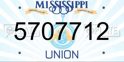 5707712 Mississippi License Plate