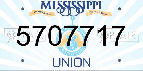 5707717 Mississippi License Plate