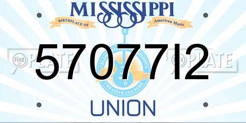 57077I2 Mississippi License Plate