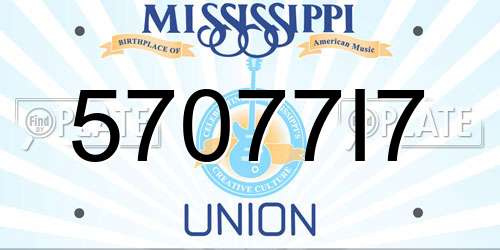 57077I7 Mississippi License Plate