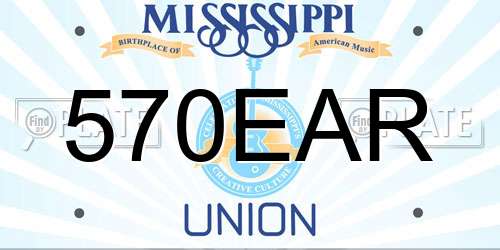 570EAR Mississippi License Plate
