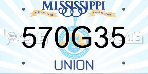 570G35 Mississippi License Plate