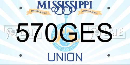 570GES Mississippi License Plate