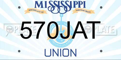 570JAT Mississippi License Plate