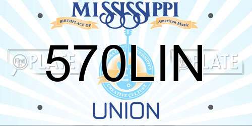 570LIN Mississippi License Plate