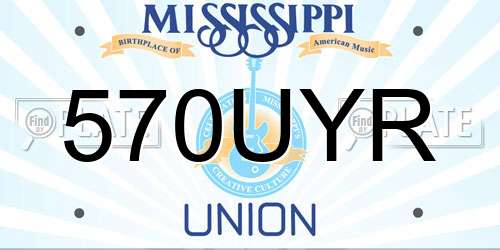 570UYR Mississippi License Plate