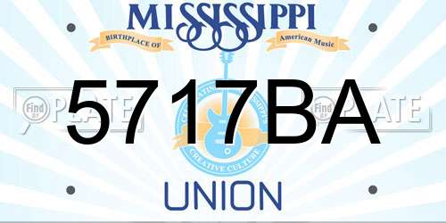 5717BA Mississippi License Plate
