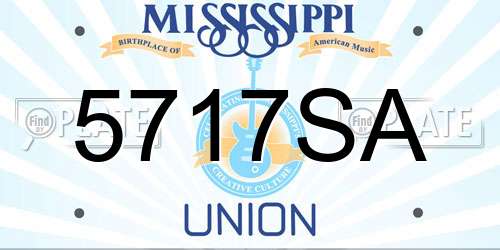 5717SA Mississippi License Plate
