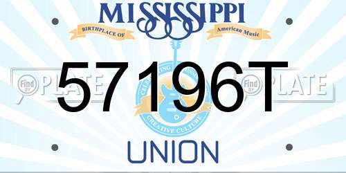 57196T Mississippi License Plate