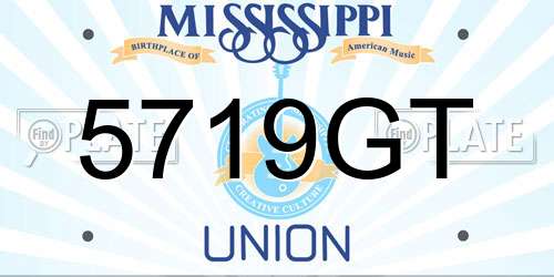 5719GT Mississippi License Plate