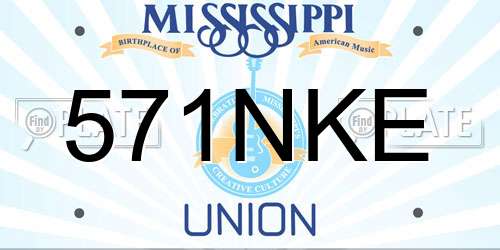 571NKE Mississippi License Plate