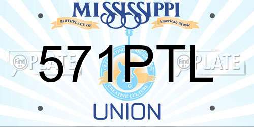 571PTL Mississippi License Plate