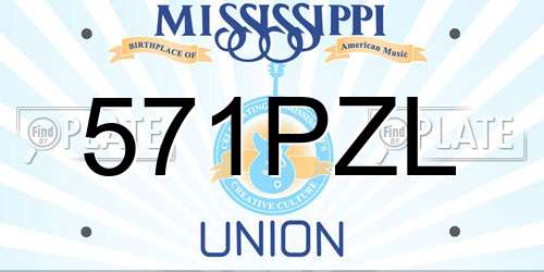 571PZL Mississippi License Plate